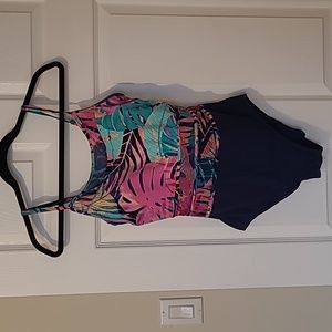 CHRISTINA SWIMWEAR, BODYCON, colourful, slimming, beach, pool, size 6